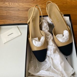 Chanel Captoe Slingback Flats